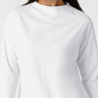 BLK Women's 3/4 Sleeve Tuck-in Scrub Top White front detail