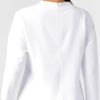 BLK Women's 3/4 Sleeve Tuck-in Scrub Top White side detail 1