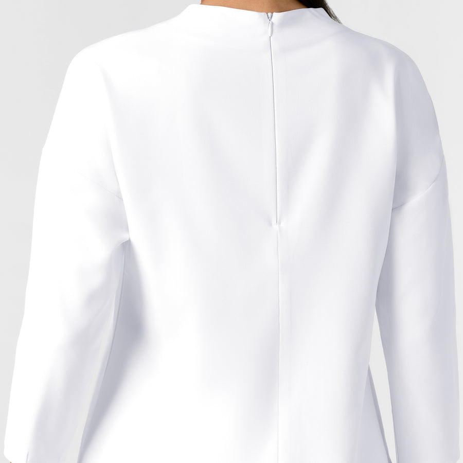 BLK Women's 3/4 Sleeve Tuck-in Scrub Top White side detail 1