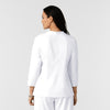 BLK Women's 3/4 Sleeve Tuck-in Scrub Top White back view
