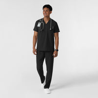 NURTUR Men's V-Neck Scrub Top Black full scrub set