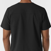 NURTUR Men's V-Neck Scrub Top Black back detail