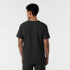 NURTUR Men's V-Neck Scrub Top Black back view