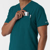 NURTUR Men's V-Neck Scrub Top Caribbean side detail 2