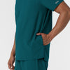 NURTUR Men's V-Neck Scrub Top Caribbean hemline detail