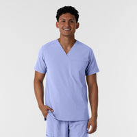 NURTUR Men's V-Neck Scrub Top Ceil Blue