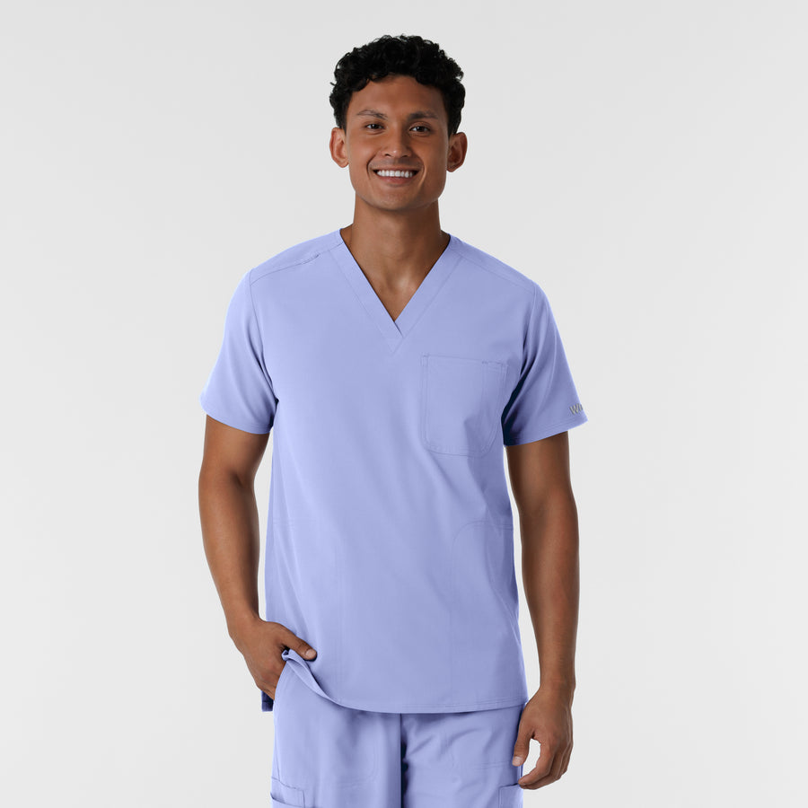 NURTUR Men's V-Neck Scrub Top Ceil Blue