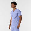 NURTUR Men's V-Neck Scrub Top Ceil Blue side view