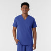 NURTUR Men's V-Neck Scrub Top Galaxy Blue