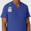 NURTUR Men's V-Neck Scrub Top Galaxy Blue side detail 1