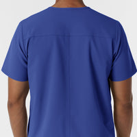 NURTUR Men's V-Neck Scrub Top Galaxy Blue back detail
