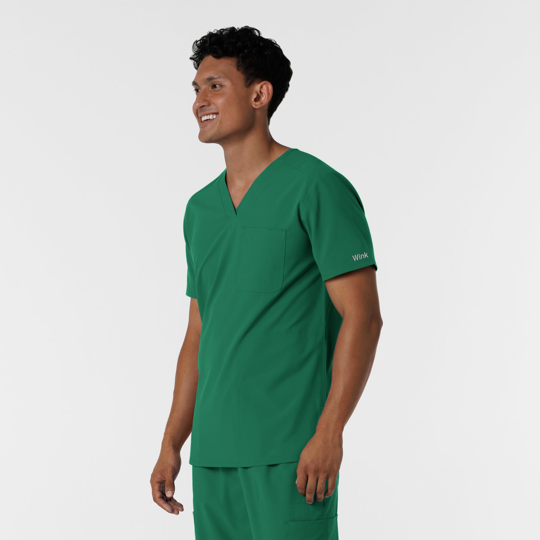 NURTUR Men's V-Neck Scrub Top Hunter side view