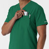 NURTUR Men's V-Neck Scrub Top Hunter side detail 2