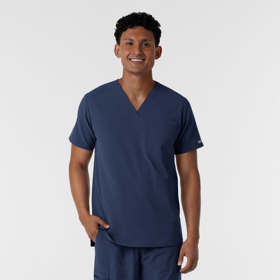 NURTUR Men's V-Neck Scrub Top Navy