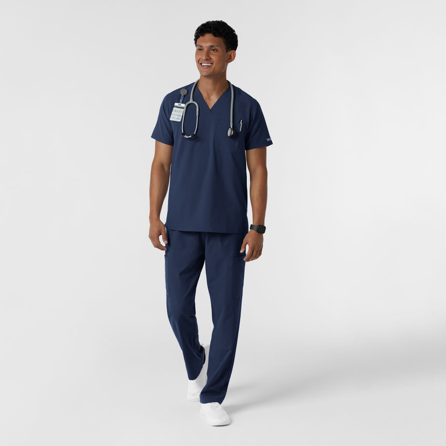NURTUR Men's V-Neck Scrub Top Navy full scrub set