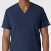 NURTUR Men's V-Neck Scrub Top Navy front detail