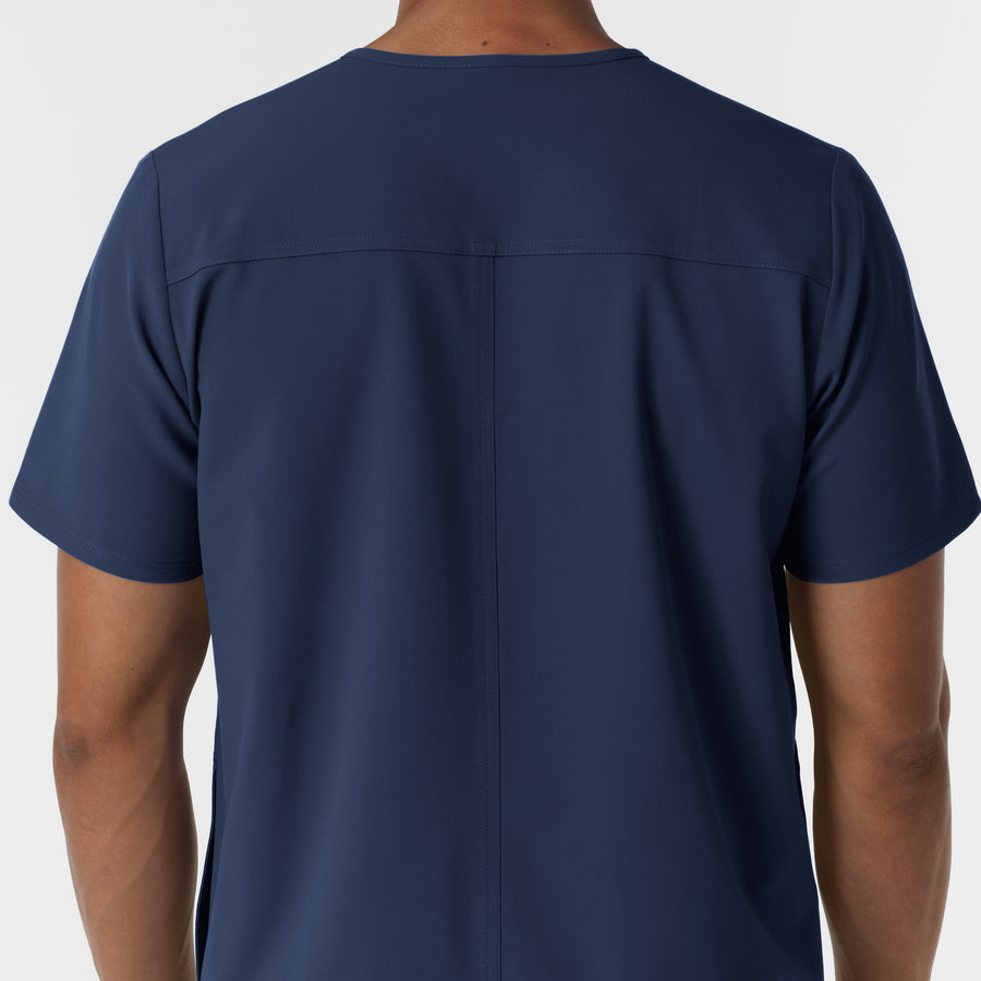 NURTUR Men's V-Neck Scrub Top Navy back detail