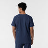 NURTUR Men's V-Neck Scrub Top Navy back view