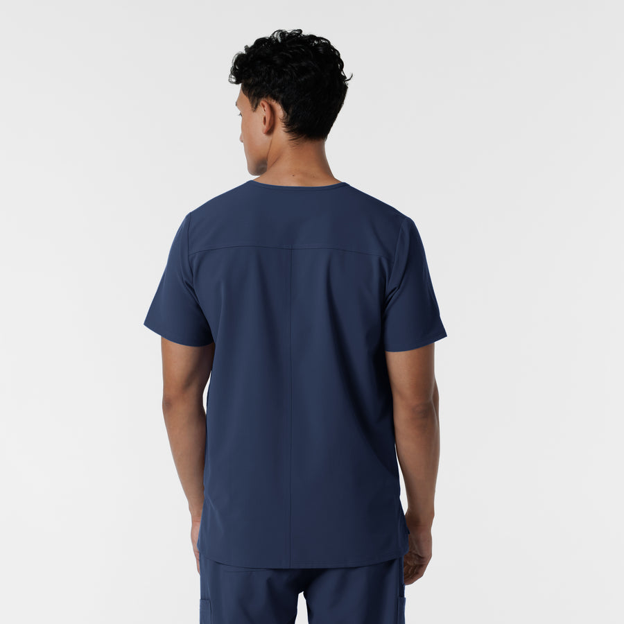 NURTUR Men's V-Neck Scrub Top Navy back view