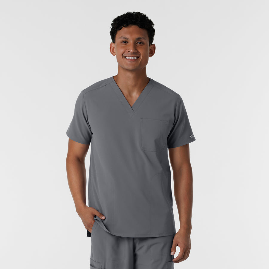 NURTUR Men's V-Neck Scrub Top Pewter