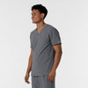 NURTUR Men's V-Neck Scrub Top Pewter side view