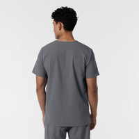 NURTUR Men's V-Neck Scrub Top Pewter back view