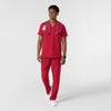 Nurtur Men's V-Neck Scrub Top - Red SCRUB SET