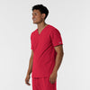 Nurtur Men's V-Neck Scrub Top - Red