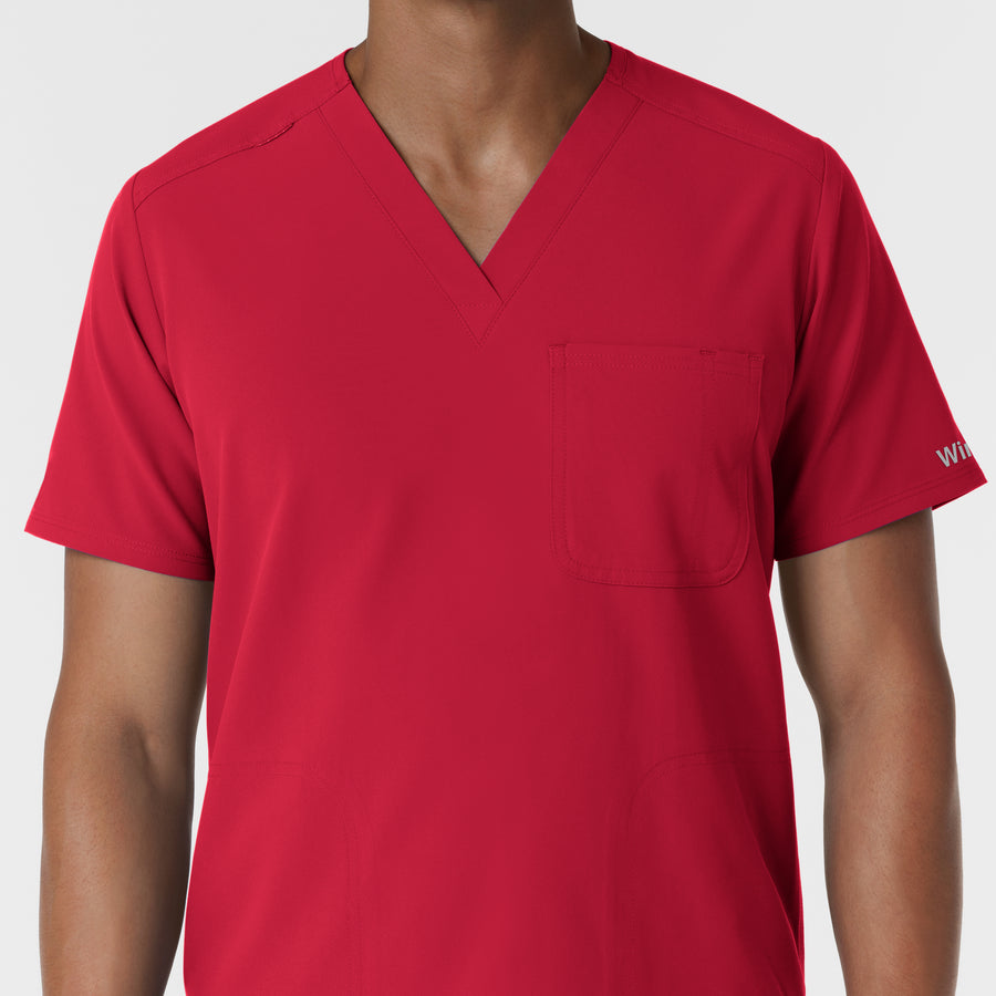 Nurtur Men's V-Neck Scrub Top - Red