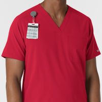 Nurtur Men's V-Neck Scrub Top - Red