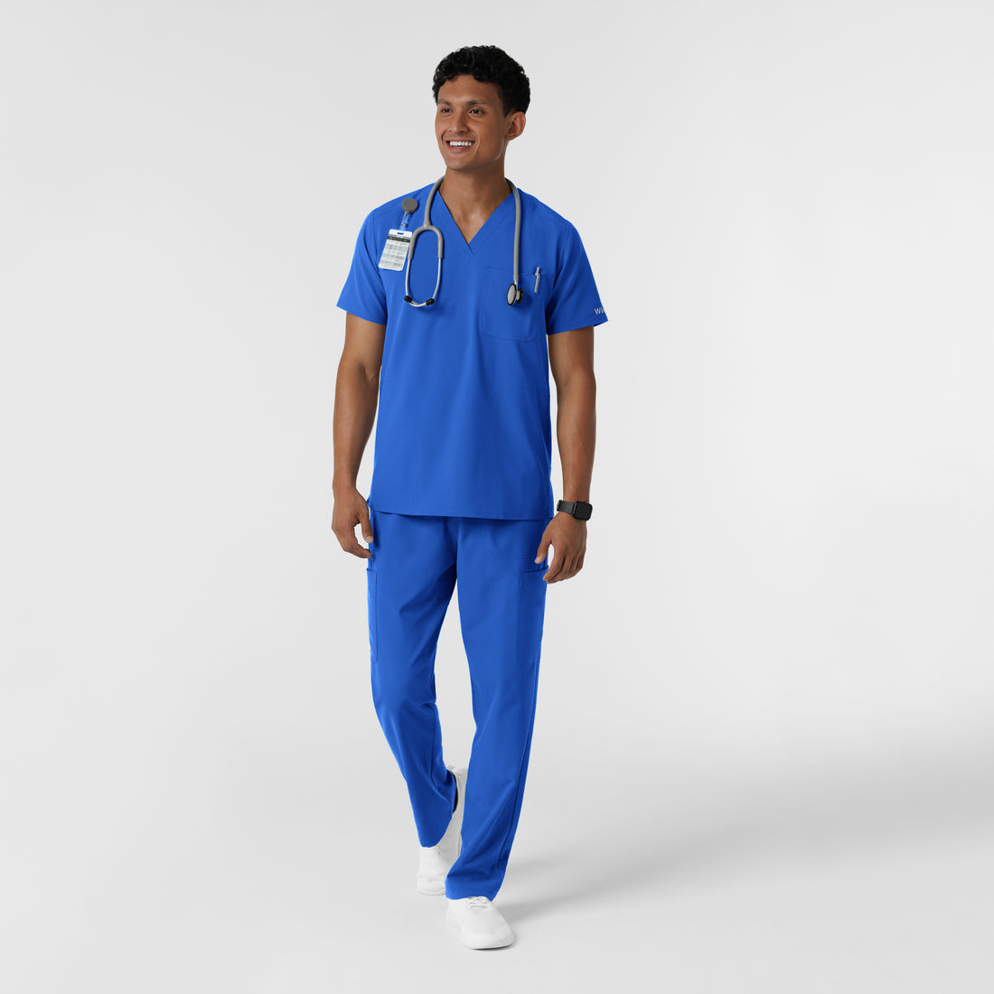 NURTUR Men's V-Neck Scrub Top Royal full scrub set