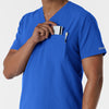 NURTUR Men's V-Neck Scrub Top Royal side detail 2
