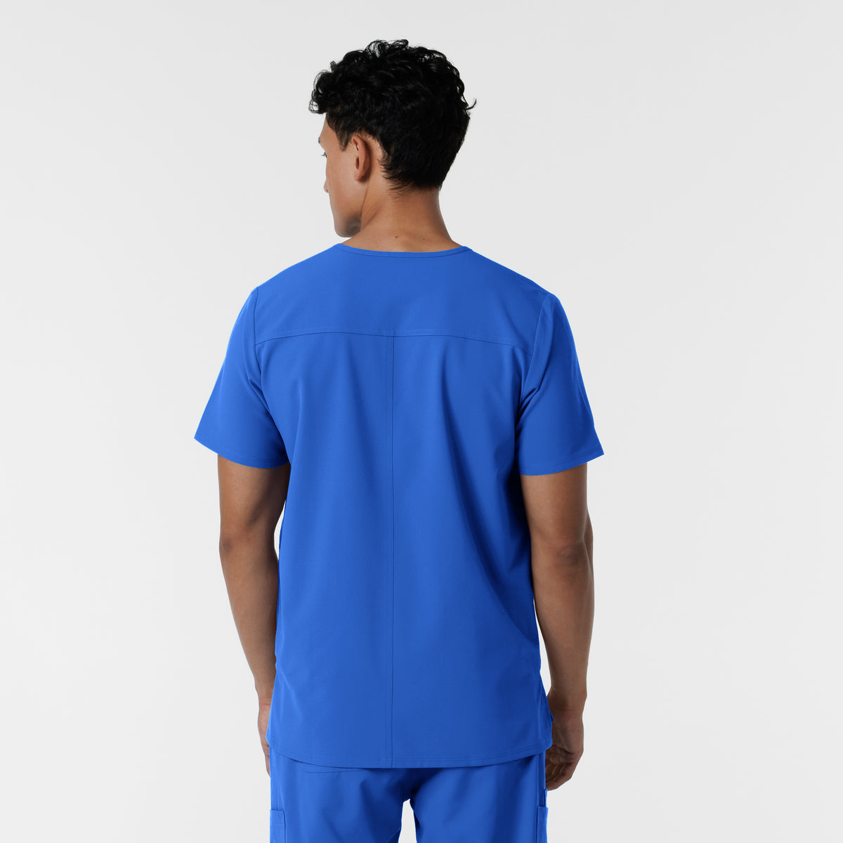 NURTUR Men's V-Neck Scrub Top Royal back view