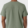 NURTUR Men's V-Neck Scrub Top Sage back detail