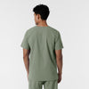 NURTUR Men's V-Neck Scrub Top Sage back view