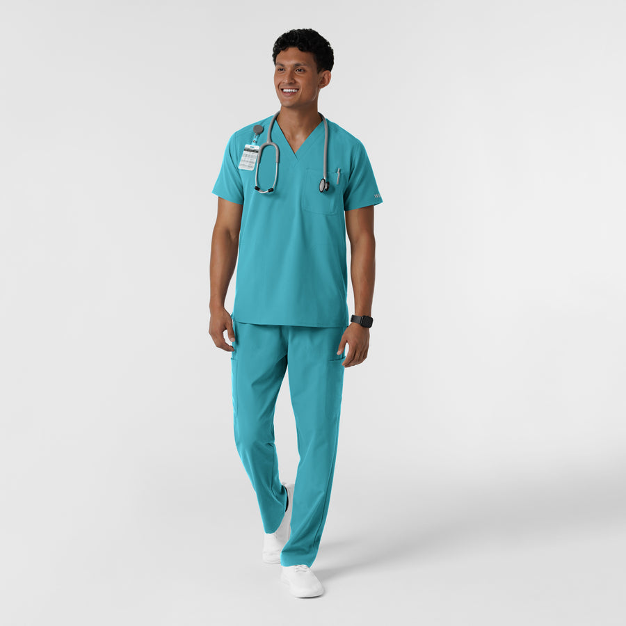 Nurtur Men's Straight Leg Cargo Scrub Pant - Teal Blue