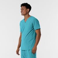Nurtur Men's V-Neck Scrub Top - Teal Blue