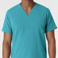 Nurtur Men's V-Neck Scrub Top - Teal Blue