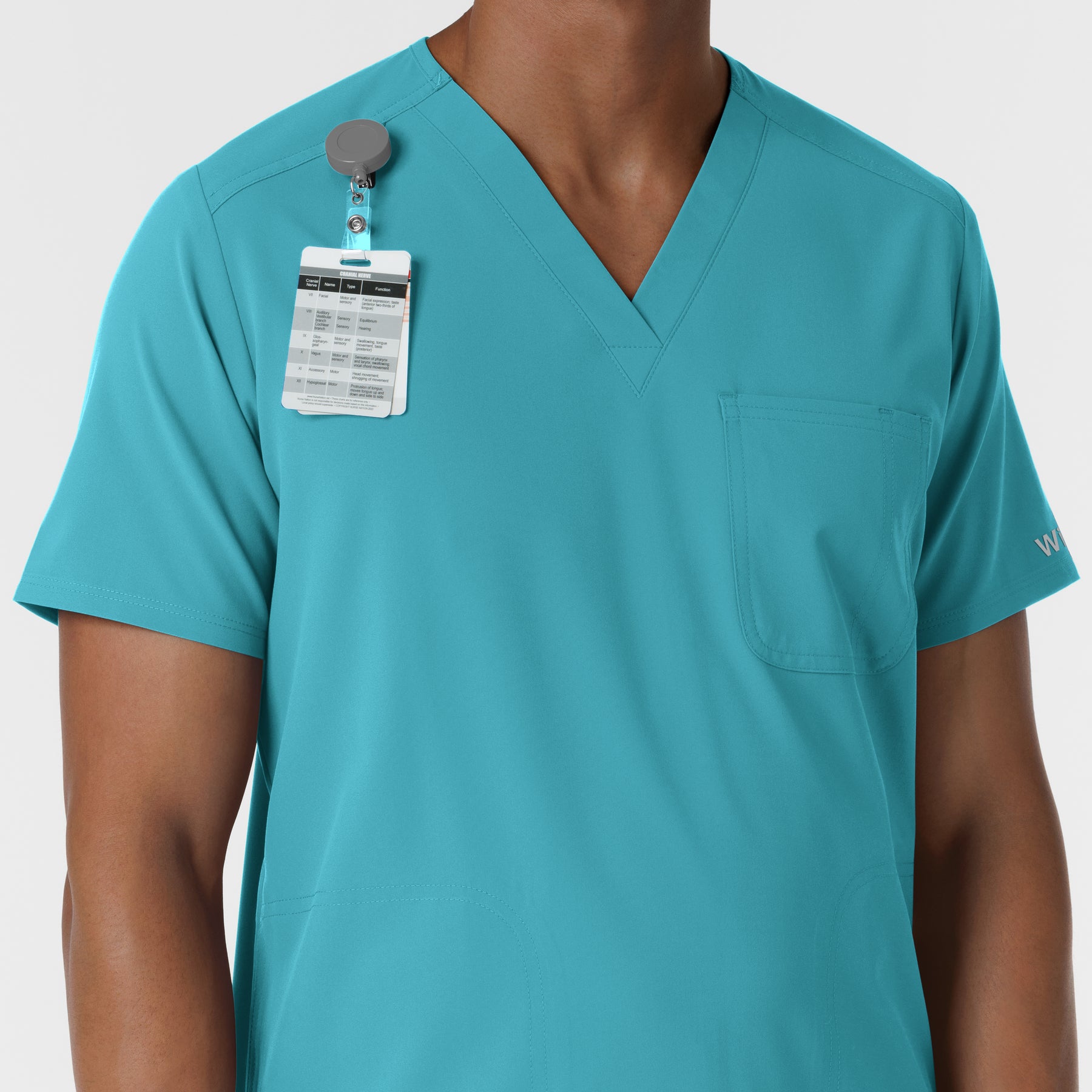 Nurtur Men's V-Neck Scrub Top - Teal Blue