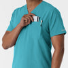Nurtur Men's V-Neck Scrub Top - Teal Blue