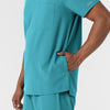Nurtur Men's V-Neck Scrub Top - Teal Blue