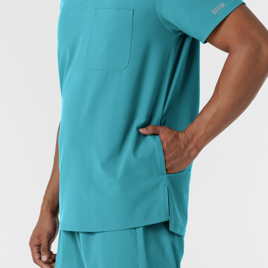 Nurtur Men's V-Neck Scrub Top - Teal Blue