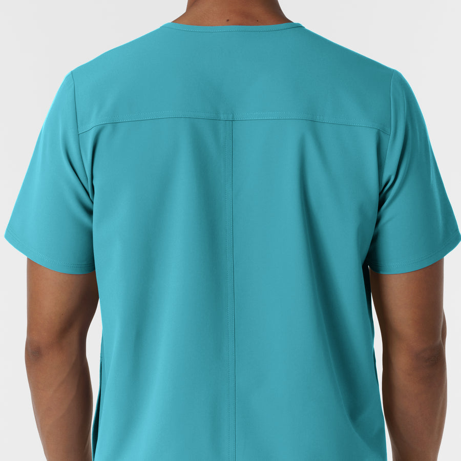 Nurtur Men's V-Neck Scrub Top - Teal Blue
