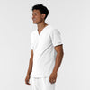 NURTUR Men's V-Neck Scrub Top White side view