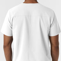 NURTUR Men's V-Neck Scrub Top White back detail