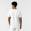 NURTUR Men's V-Neck Scrub Top White back view