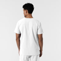NURTUR Men's V-Neck Scrub Top White back view