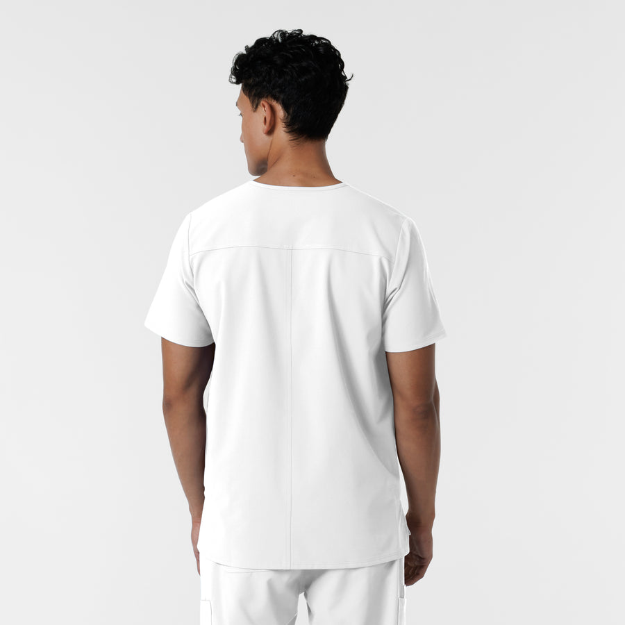 NURTUR Men's V-Neck Scrub Top White back view