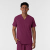 NURTUR Men's V-Neck Scrub Top Wine