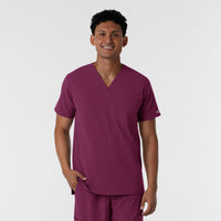 NURTUR Men's V-Neck Scrub Top Wine